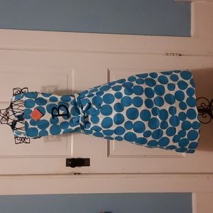 Embroidered Cotton Turquoise Blue Chef Polk-A-Dot Kitchen Apron Baker Cook Gift